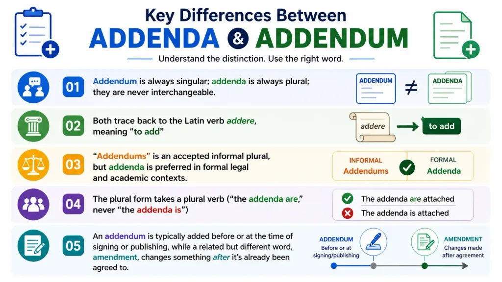 Addenda vs Addendum