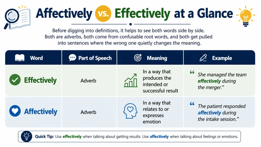 Affectively vs Effectively