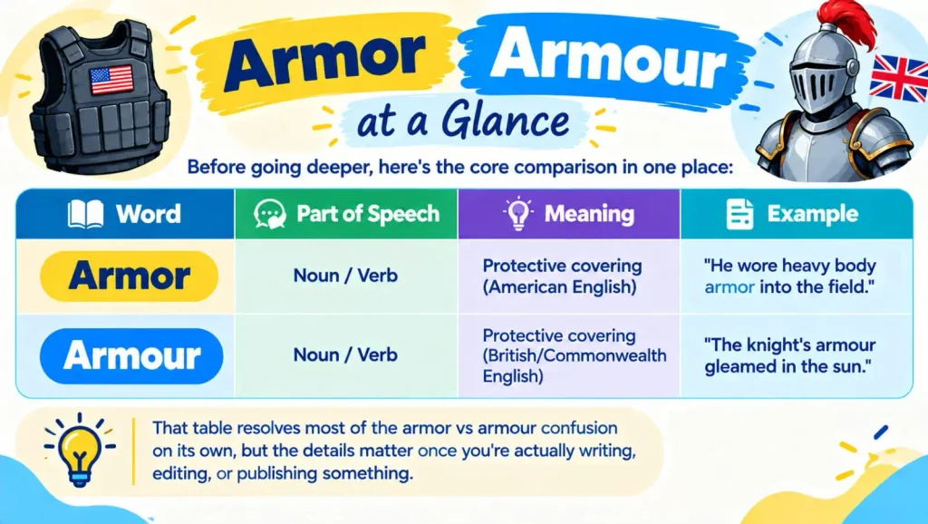 Armor vs Armour