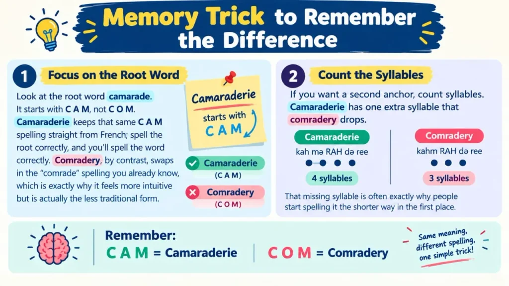 Comradery vs Camaraderie