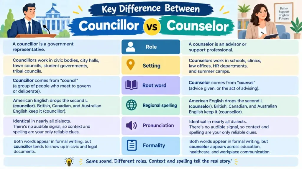 Councillor vs Counselor