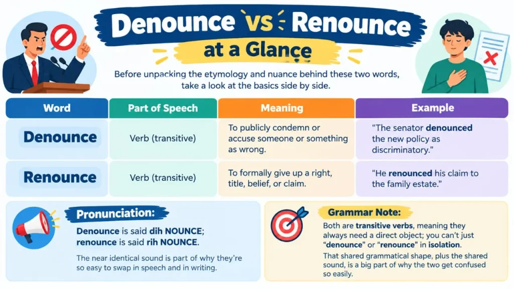 Denounce vs Renounce