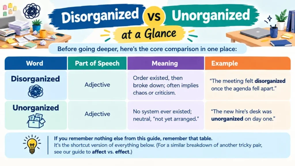 Disorganized vs Unorganized