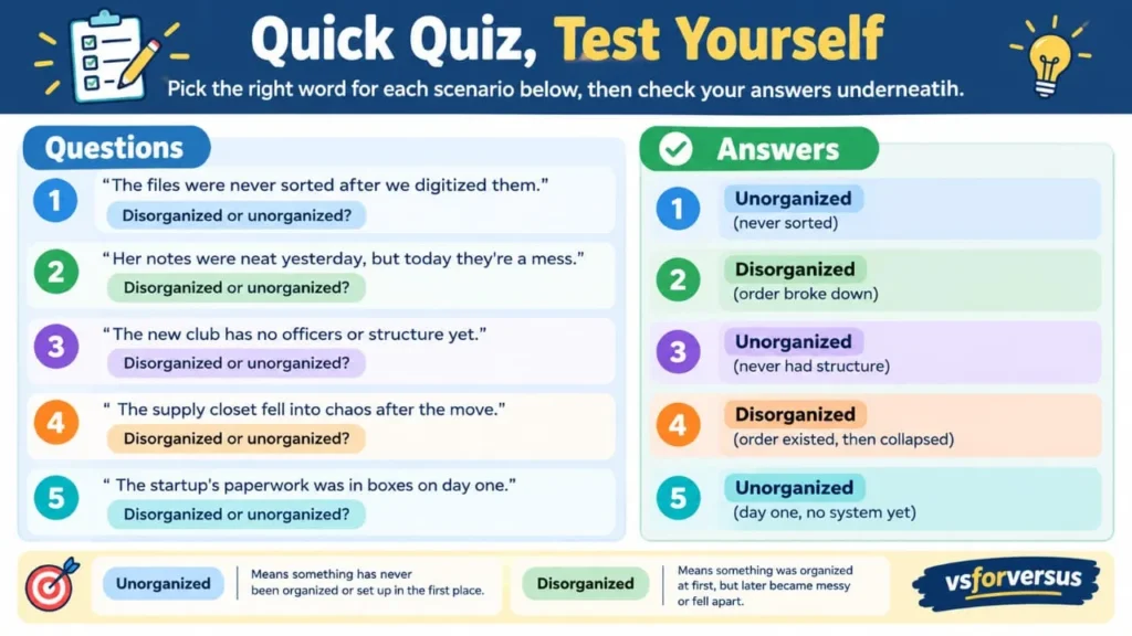 Disorganized vs Unorganized