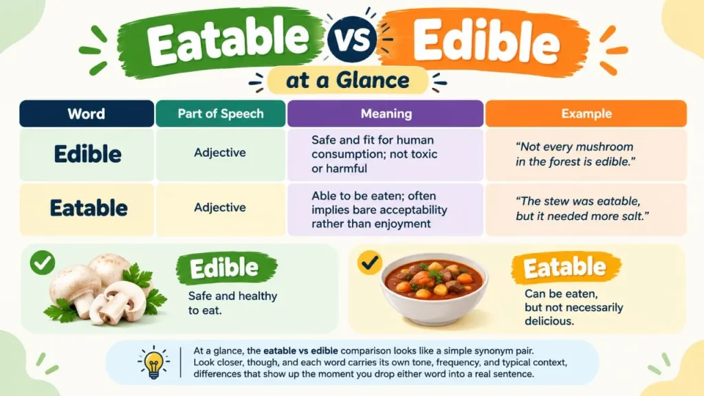 Eatable vs Edible