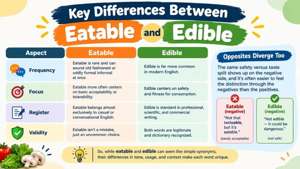 Eatable vs Edible