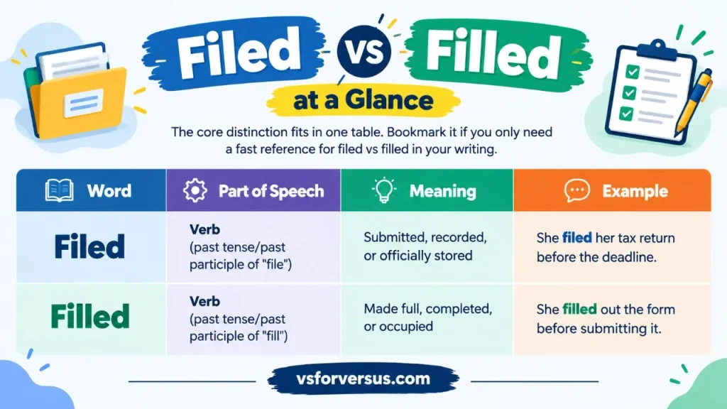 Filed vs Filled