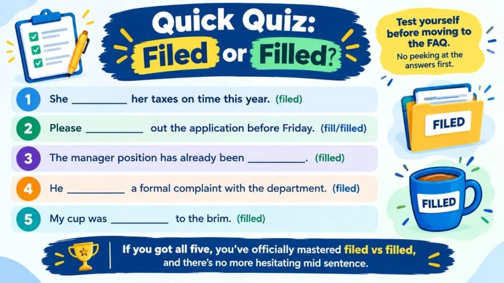 Filed vs Filled