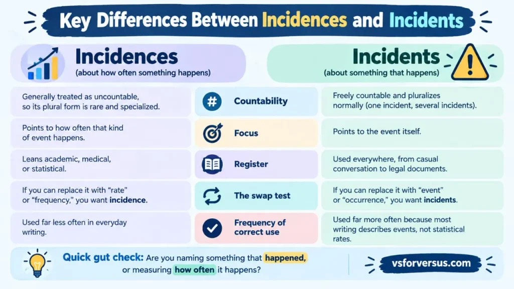 Incidences vs Incidents