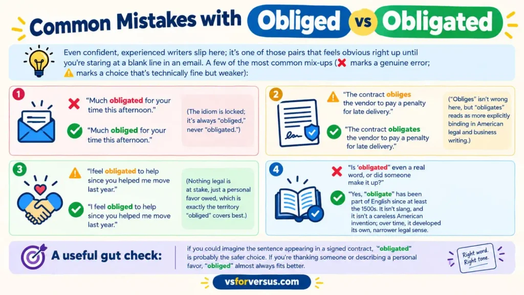 Obliged vs Obligated