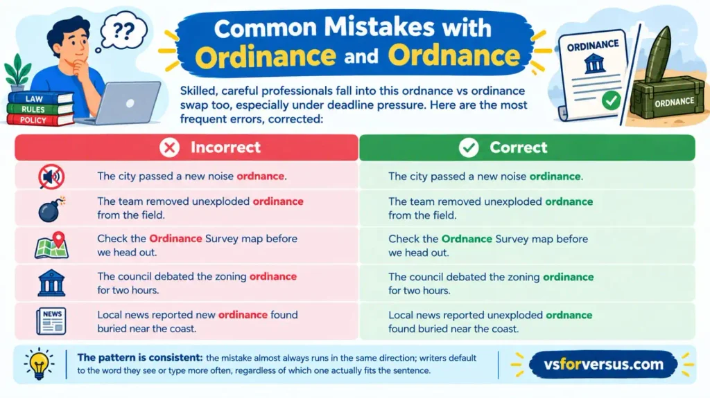 Ordnance vs Ordinance