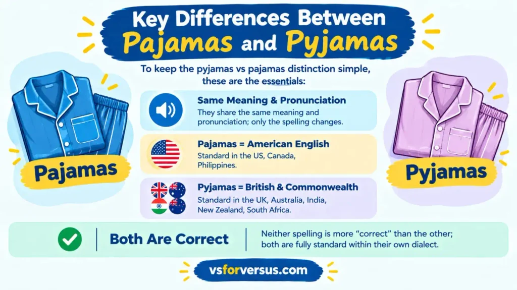 Pyjamas vs Pajamas