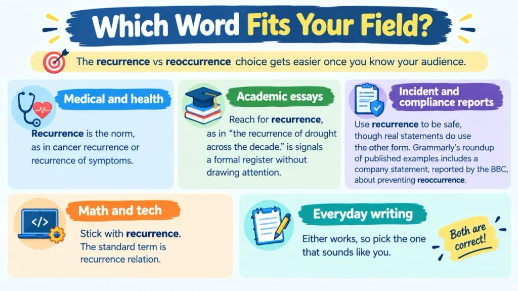 Recurrence vs Reoccurrence