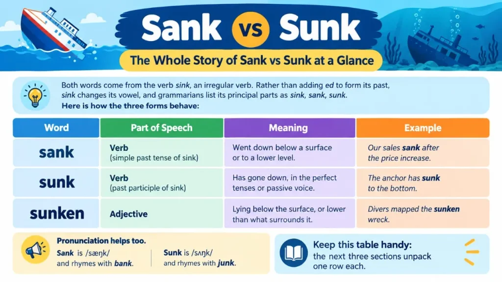 Sank vs Sunk