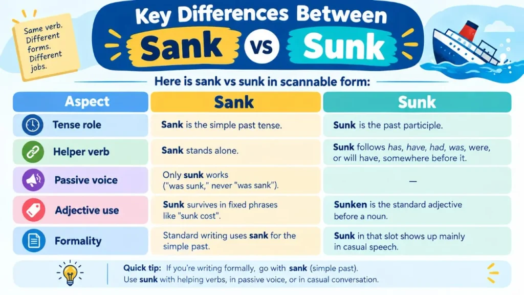Sank vs Sunk