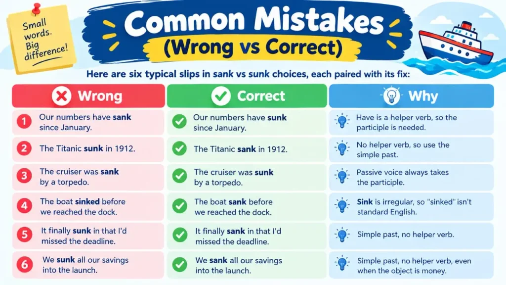 Sank vs Sunk