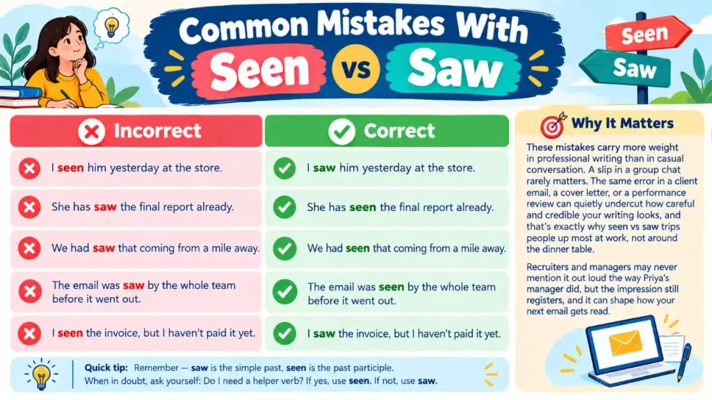 Seen vs Saw