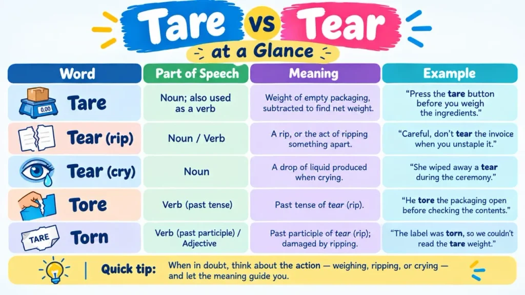 Tare vs Tear
