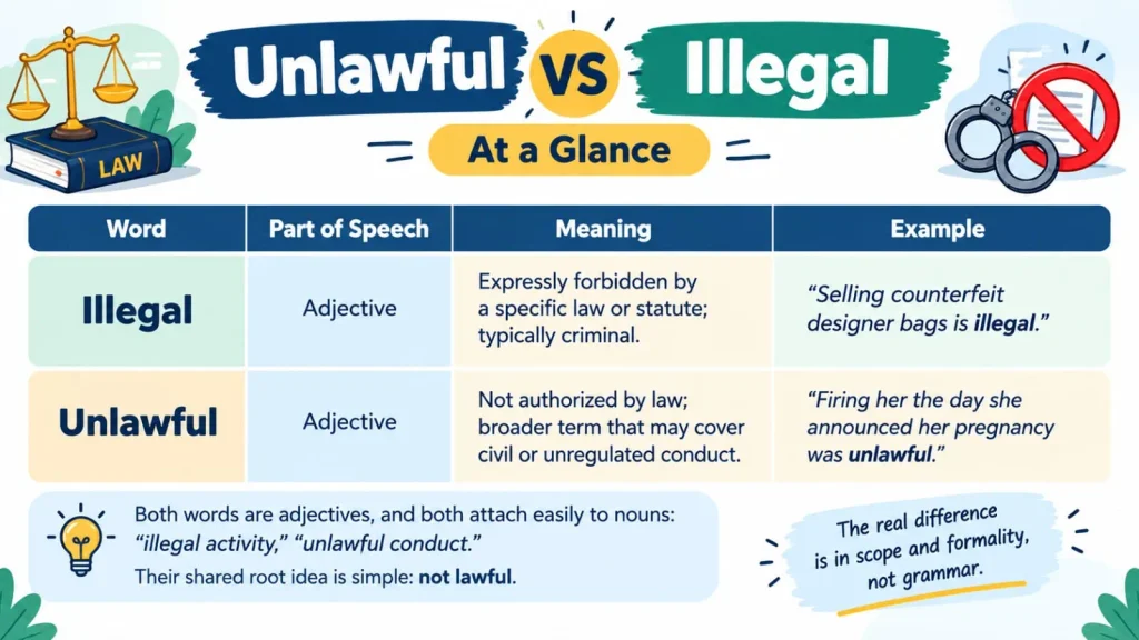 Unlawful vs Illegal