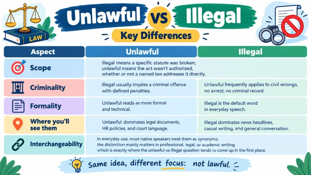 Unlawful vs Illegal