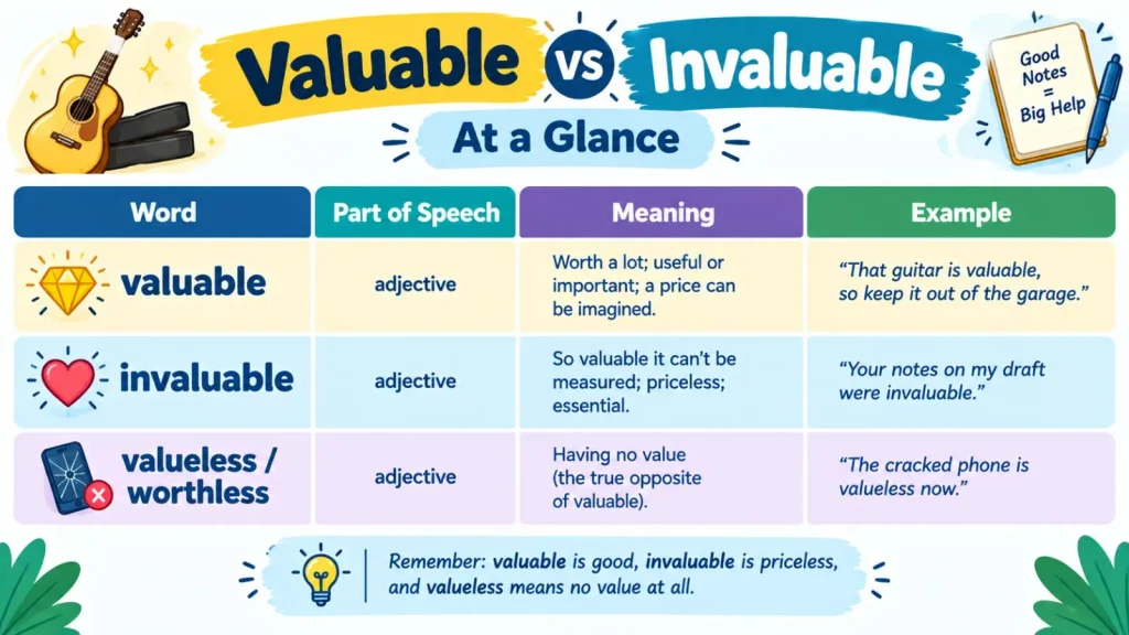 Valuable vs Invaluable