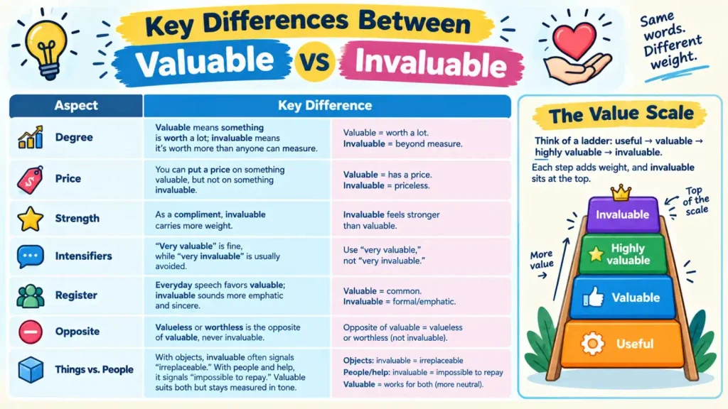 Valuable vs Invaluable